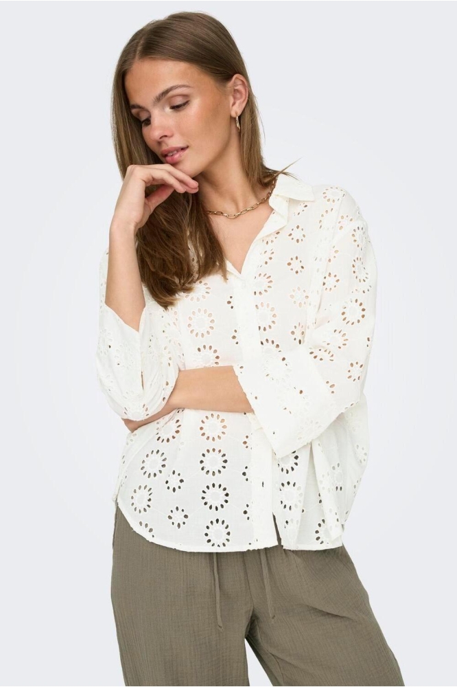 JDYTALLIE 3/4 LONG SHIRT WVN NOOS 15292179 Cloud Dancer/2024 BRODE